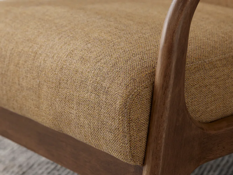 Paris Mustard Occasional Chair | Rustic Walnut | Hardwood Frame