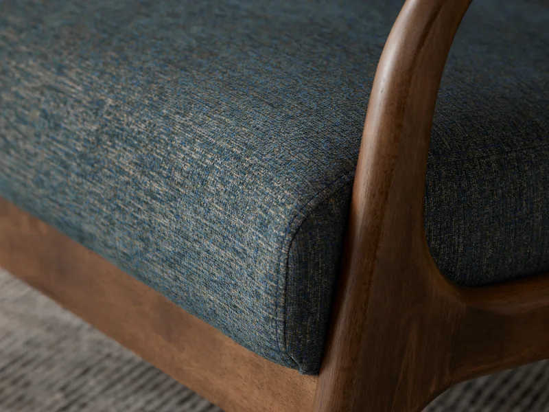 Paris Teal Occasional Chair | Rustic Walnut | Hardwood Frame