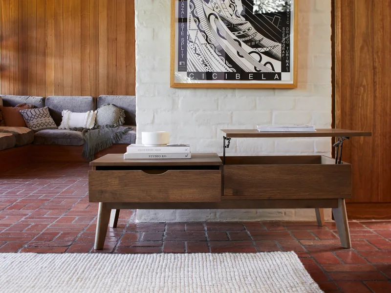 Paris Hardwood Coffee Table | Lifting-Top | Rustic Walnut