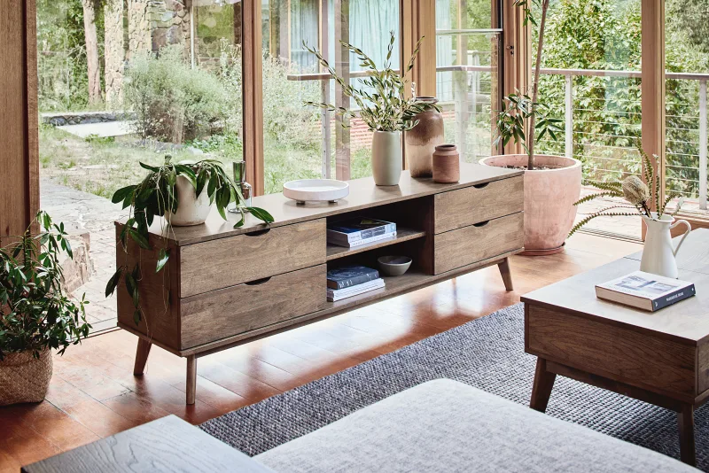 Paris Hardwood TV Unit | Entertainment Unit | Rustic Walnut