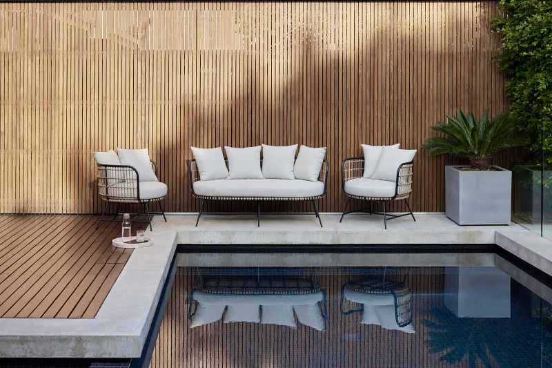 Arden Bamboo Wicker 2 Seater Outdoor Lounge