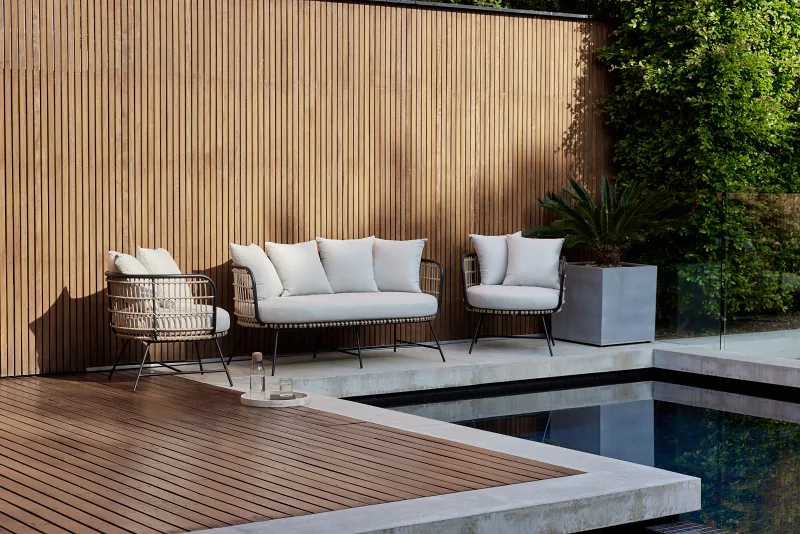 Arden Bamboo Wicker 2 Seater Outdoor Lounge