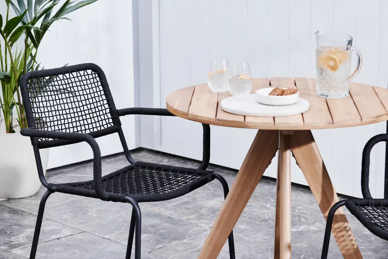 Bahamas Stackable Steel Outdoor Dining Chair | Black