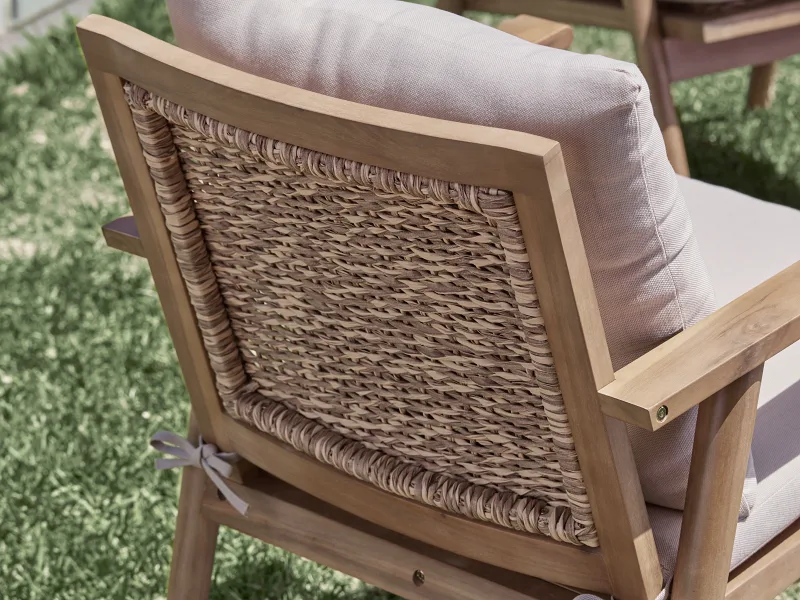 Manado Acacia & Wicker Outdoor Armchair