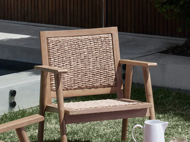 Manado Acacia & Wicker Outdoor Armchair