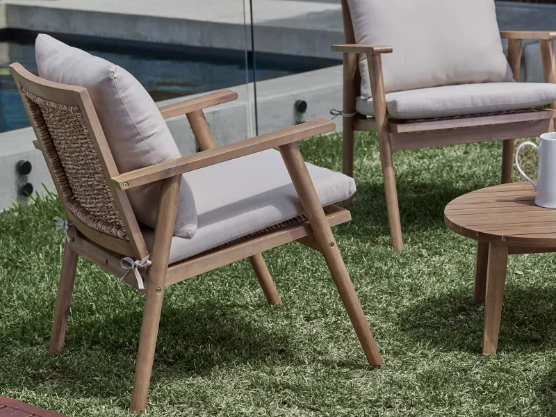 Manado Acacia & Wicker Outdoor Armchair
