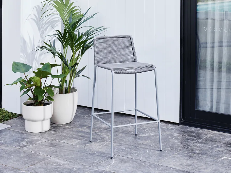 Novara Steel Outdoor Bar Stool | Grey