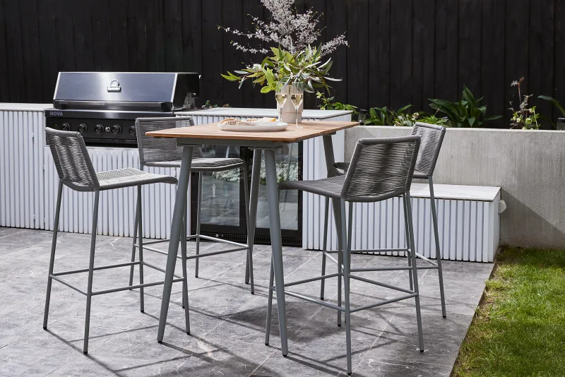 Novara Steel Outdoor Bar Stool | Grey