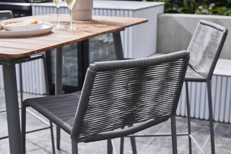 Novara Steel Outdoor Bar Stool | Grey