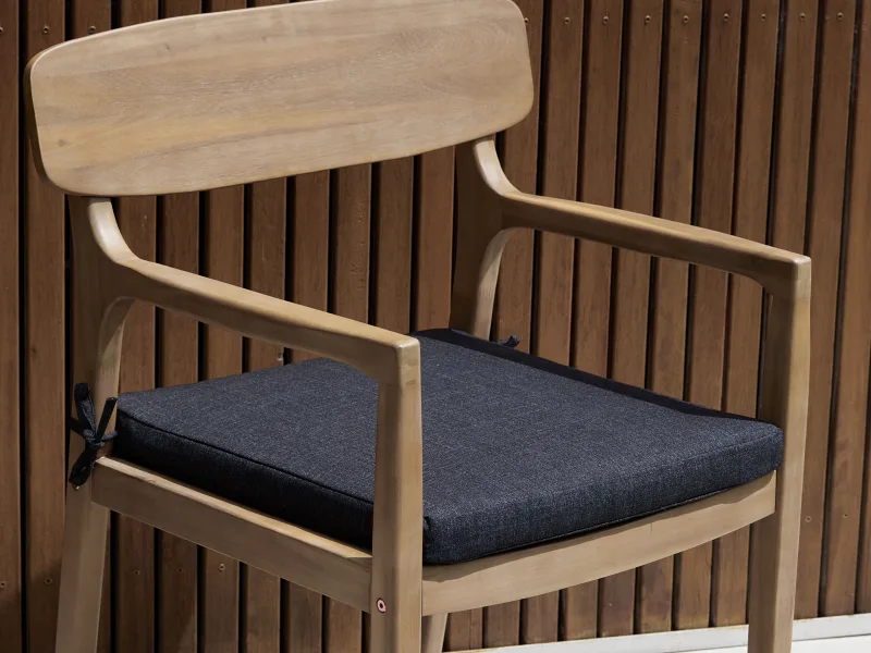 Rixos Acacia Outdoor Dining Chair | Black Fabric