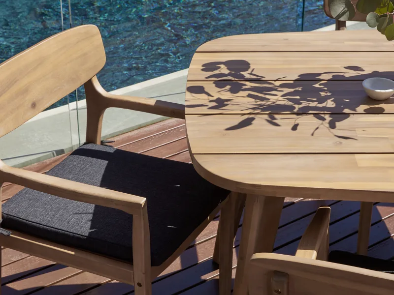 Rixos Acacia Outdoor Dining Chair | Black Fabric