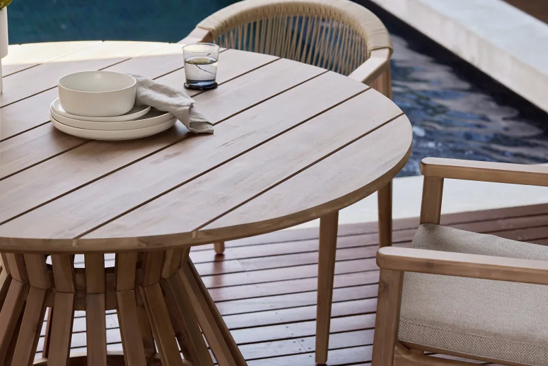 Stavanger Round Acacia Outdoor Dining Table