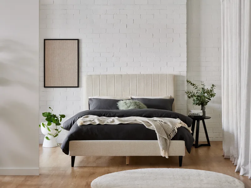 Cannes King Upholstered Headboard | Beige