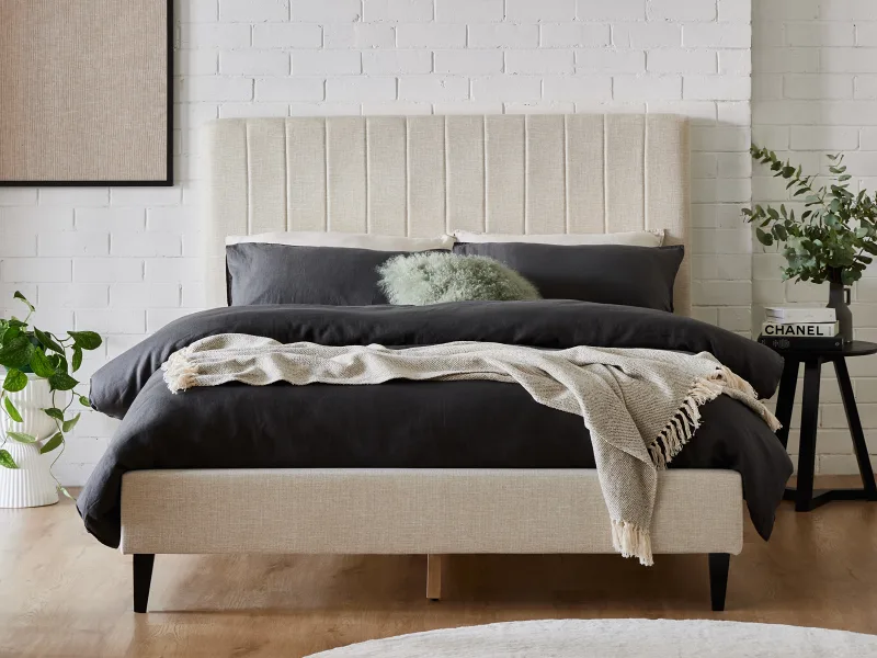 Cannes King Upholstered Headboard | Beige