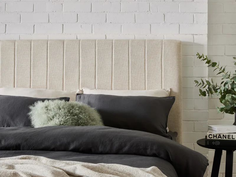 Cannes King Upholstered Headboard | Beige