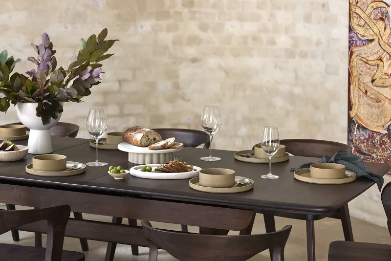 Maison 9PCE Hardwood Extendable Dining Set | Arabica Walnut | 8 to 10 Seater