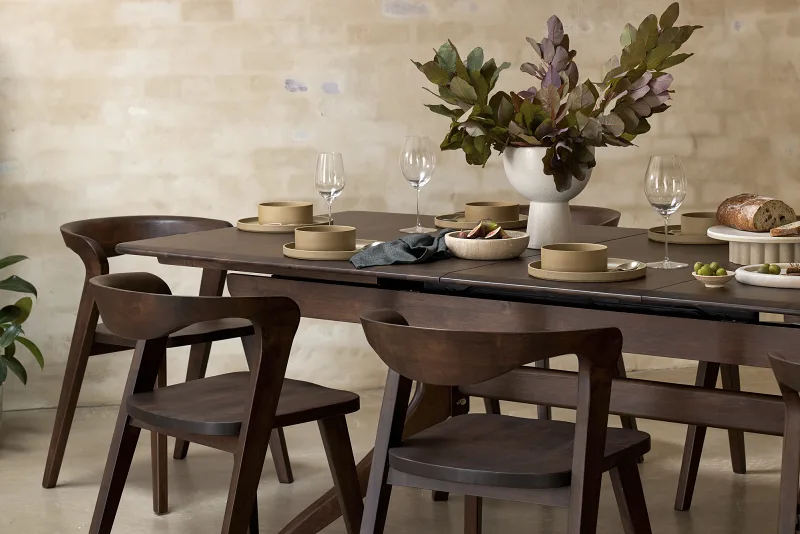 Maison 9PCE Hardwood Extendable Dining Set | Arabica Walnut | 8 to 10 Seater