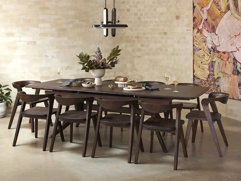 Maison 9PCE Hardwood Extendable Dining Set | Arabica Walnut | 8 to 10 Seater