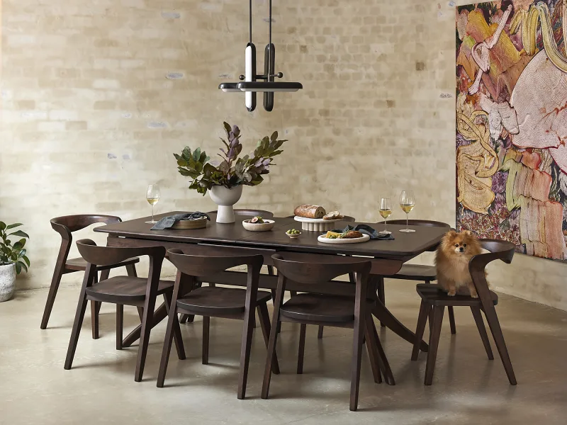 Maison 9PCE Hardwood Extendable Dining Set | Arabica Walnut | 8 to 10 Seater