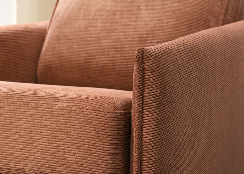 Aster Corduroy Rocking Chair | Orange Fabric