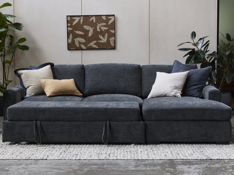 Siesta Sofa Bed | Charcoal | Right Chaise