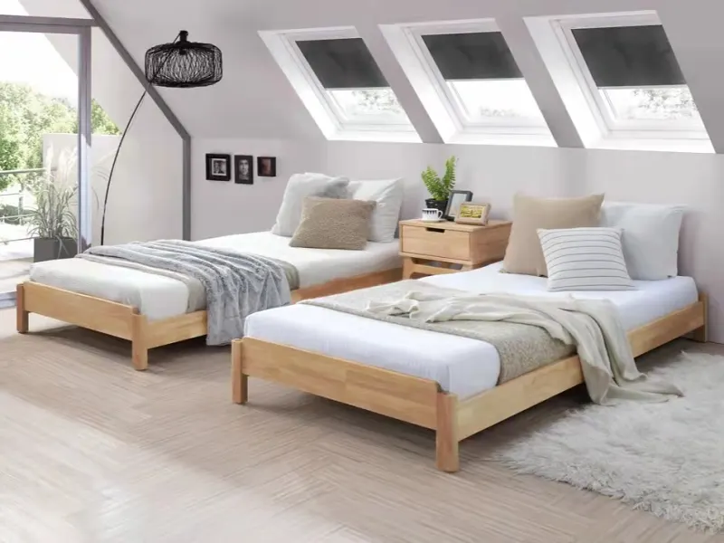 Stax King Single Stackable Bed | 2-in-1 | Natural Hardwood