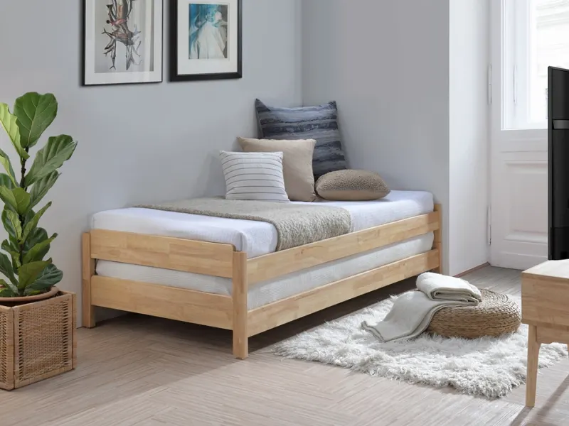 Stax King Single Stackable Bed | 2-in-1 | Natural Hardwood