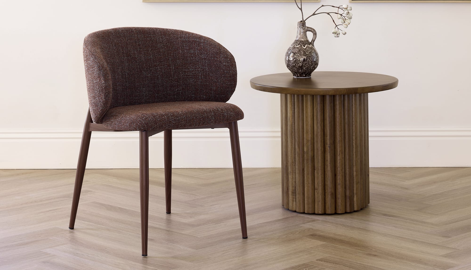 Vogue Dining Chair | Walnut Frame | Burgundy Fabric