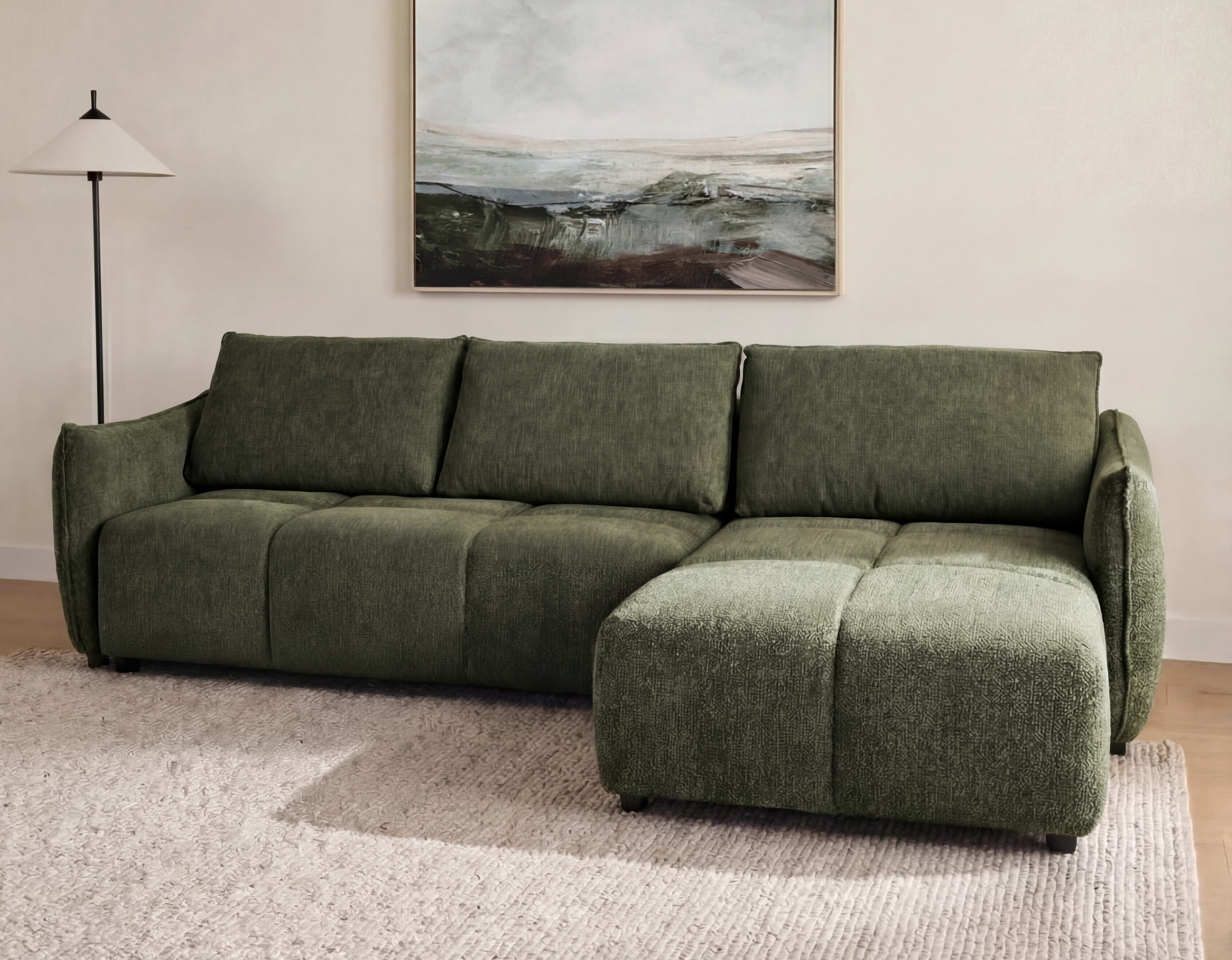Sunday Sofa Bed | Green Boucle Fabric
