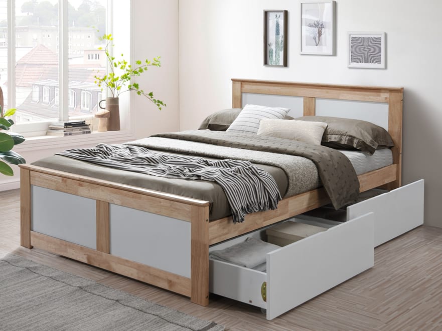 Coco 5PCE Double Bedroom Suite in Natural | Storage