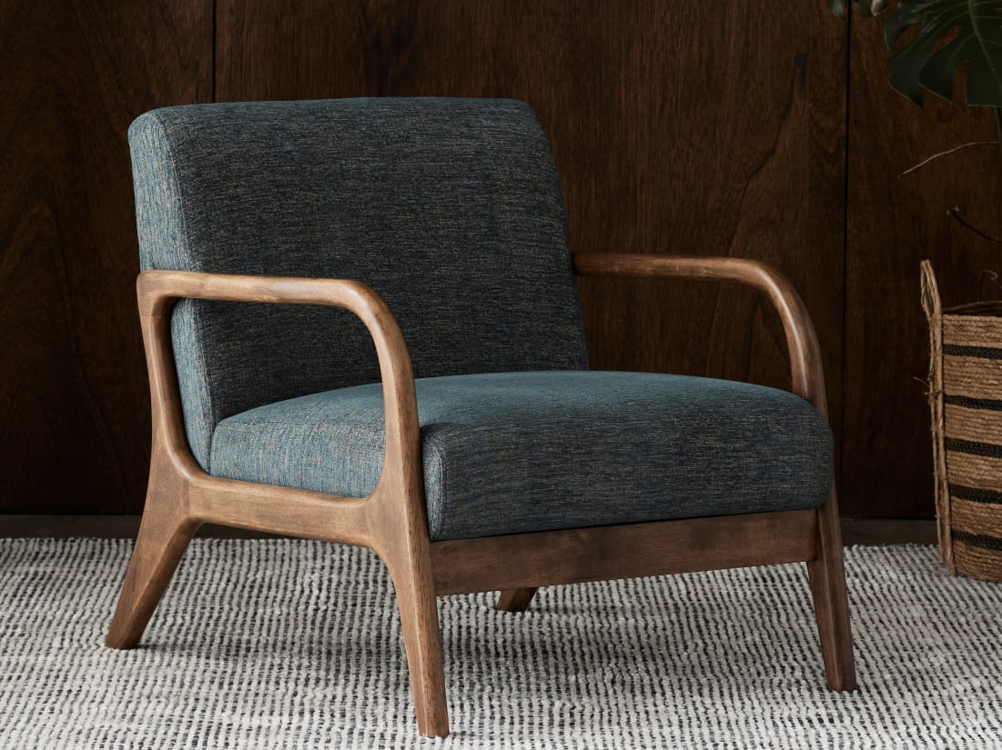 Paris Teal Occasional Chair | Rustic Walnut | Hardwood Frame
