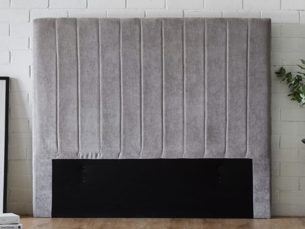 Cannes Queen Upholstered Headboard | Grey Fabric