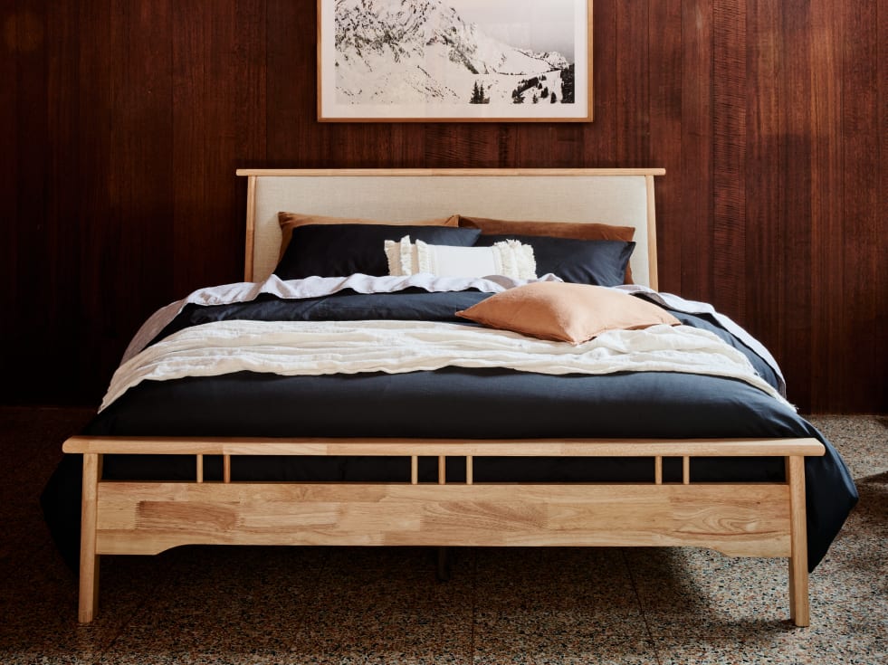 Oslo Queen Hardwood Bed Frame | Natural
