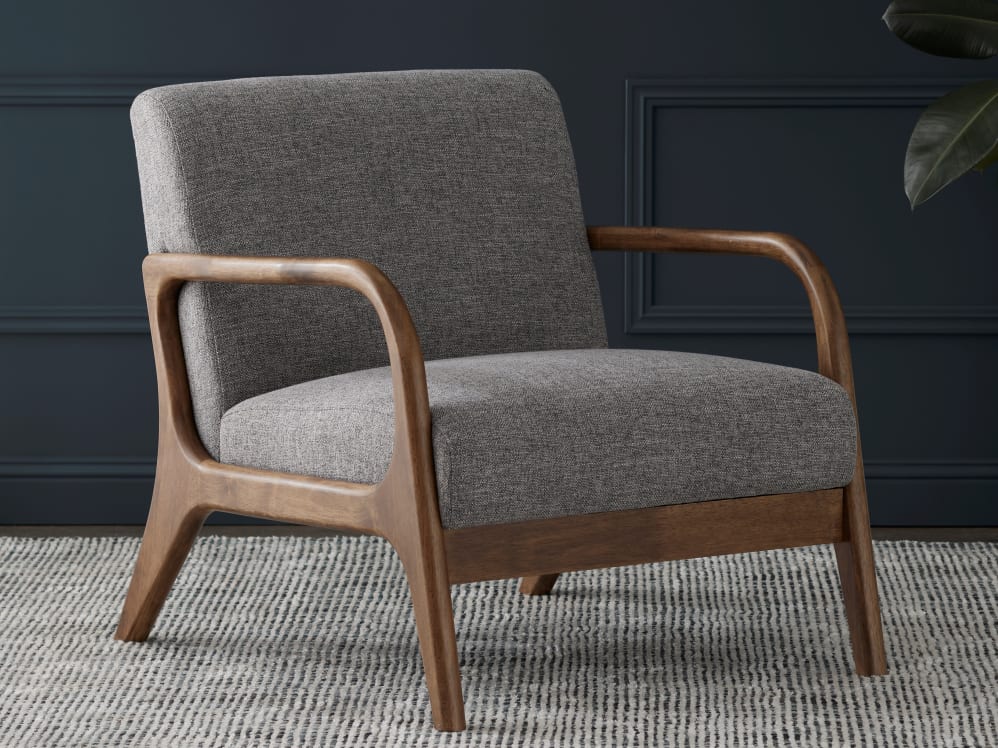 Paris Grey Occasional Chair | Rustic Walnut | Hardwood Frame