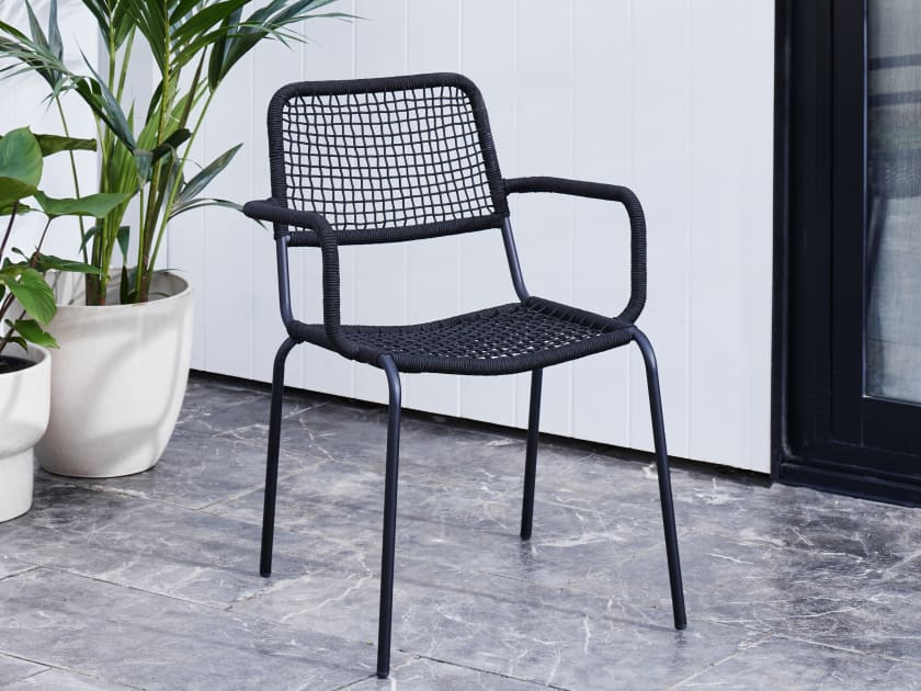 Bahamas Stackable Steel Outdoor Dining Chair | Black