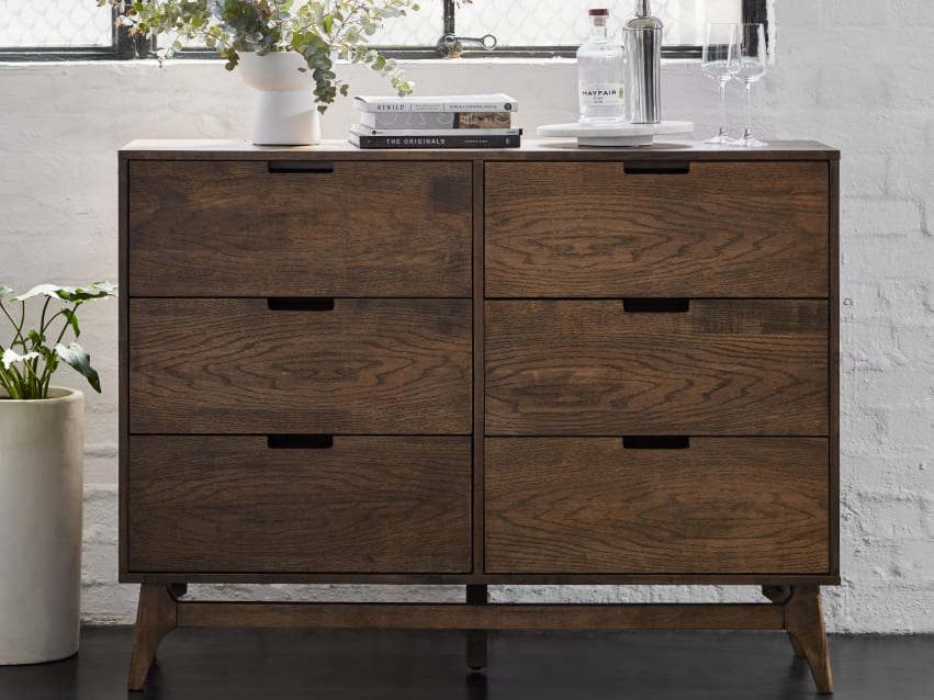 Paris Hardwood Chest Of Drawers | Rustic Walnut 