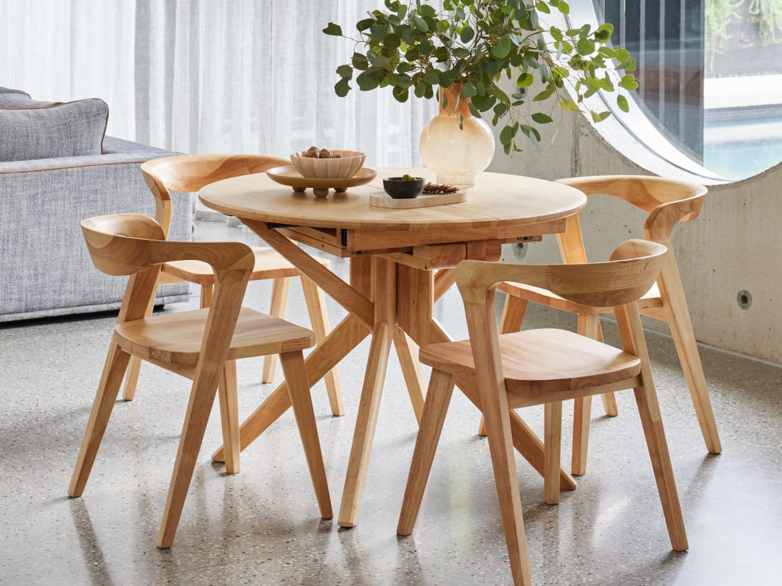 Casa 5PCE Extendable Dining Set | Natural Hardwood