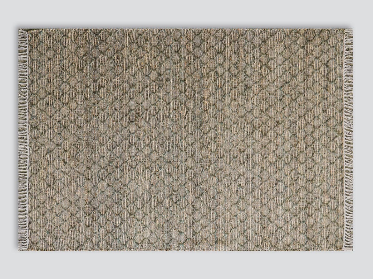 Myra Jute Pattern Rug | Moss Grey