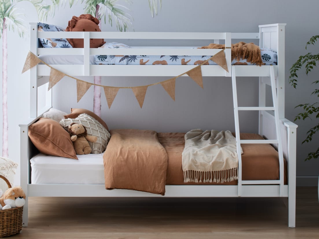 Myer White Triple Bunk Bed | Hardwood Frame
