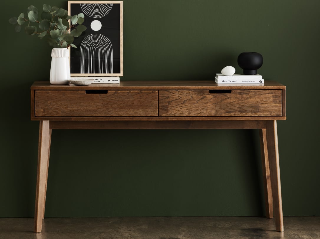 Paris Hardwood Console Table | 2 Drawer | Rustic Walnut