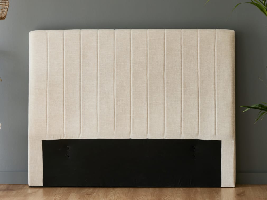 Cannes Double Upholstered Headboard | Beige Fabric