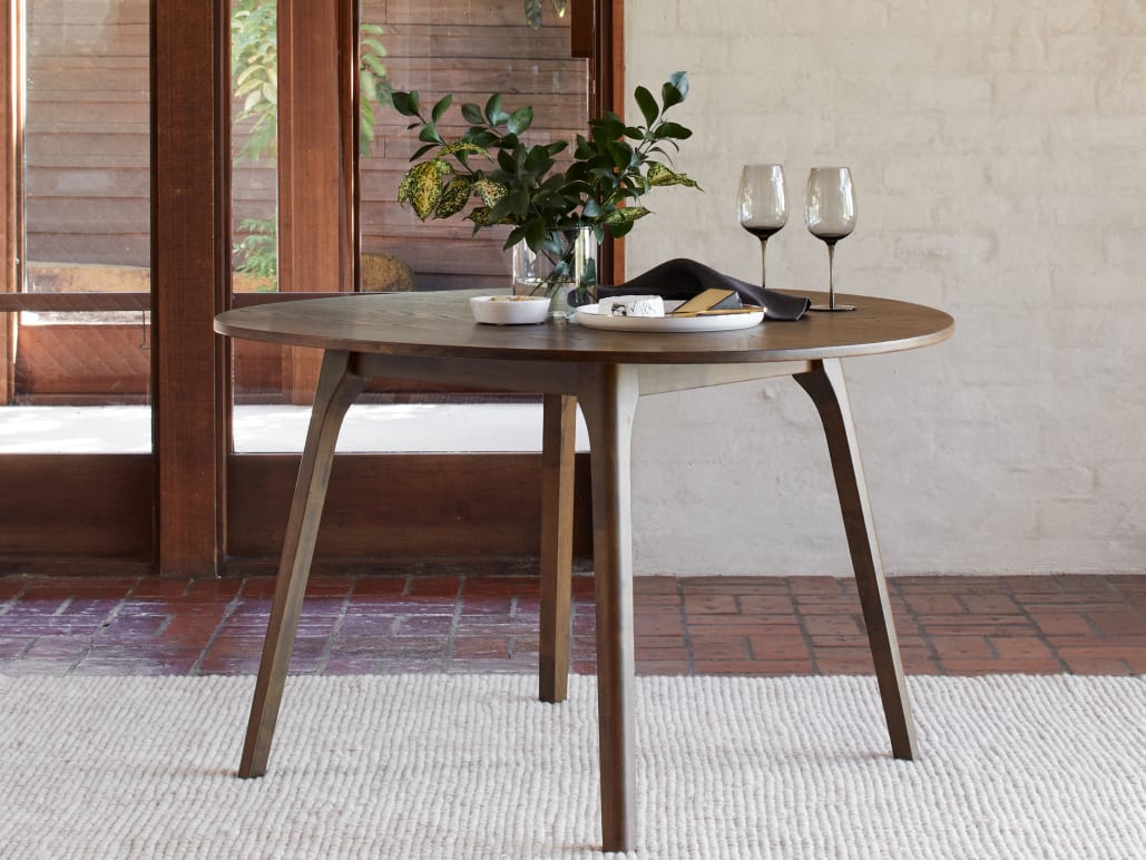 Franki Hardwood Round Dining Table | Rustic Walnut