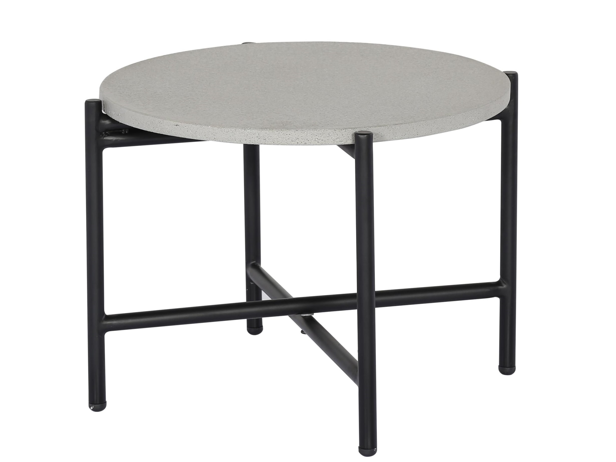 Carpiano Round Outdoor Side Table Black | Grey