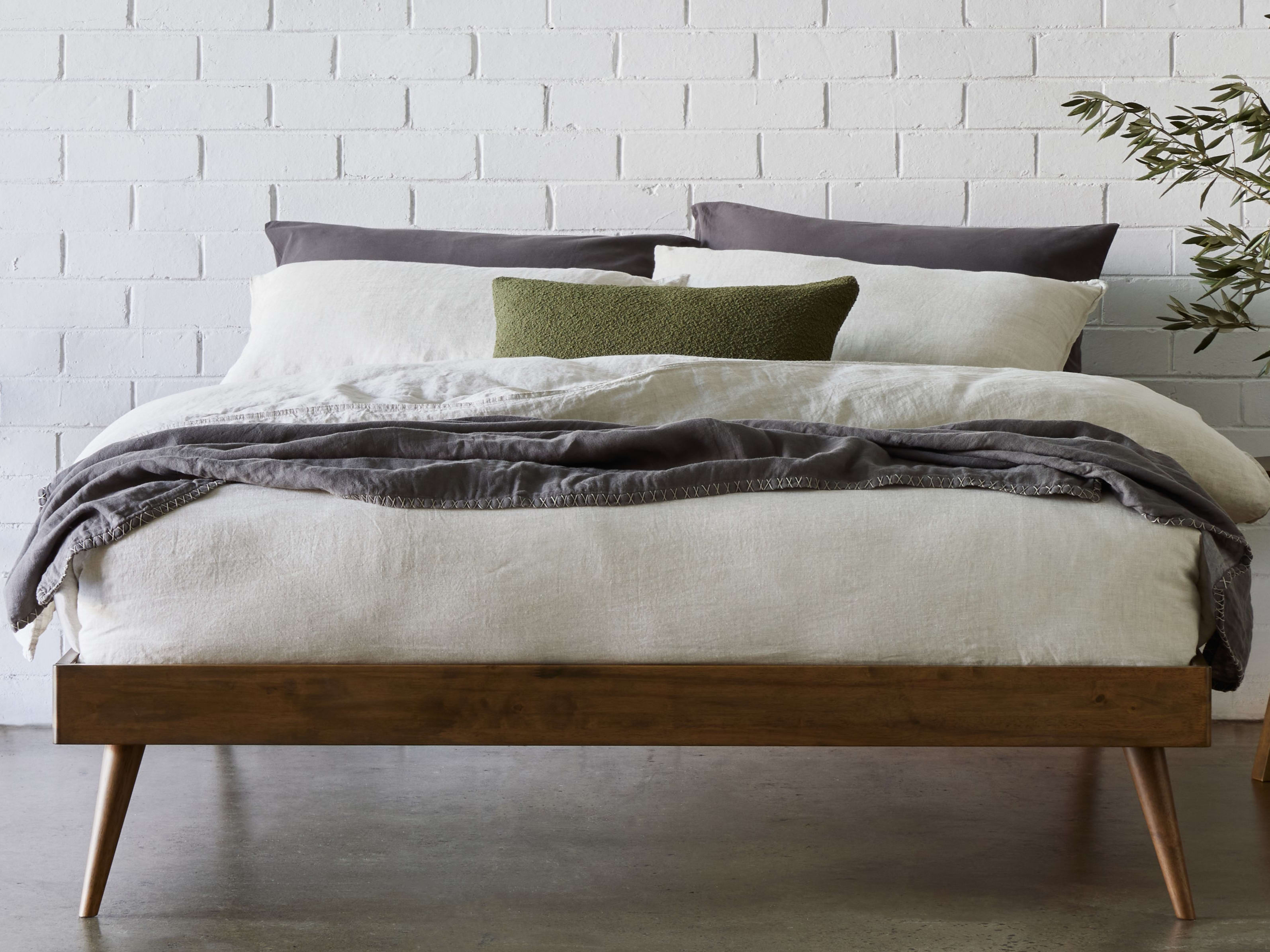 Franki Queen Hardwood Bed Base | Rustic Walnut