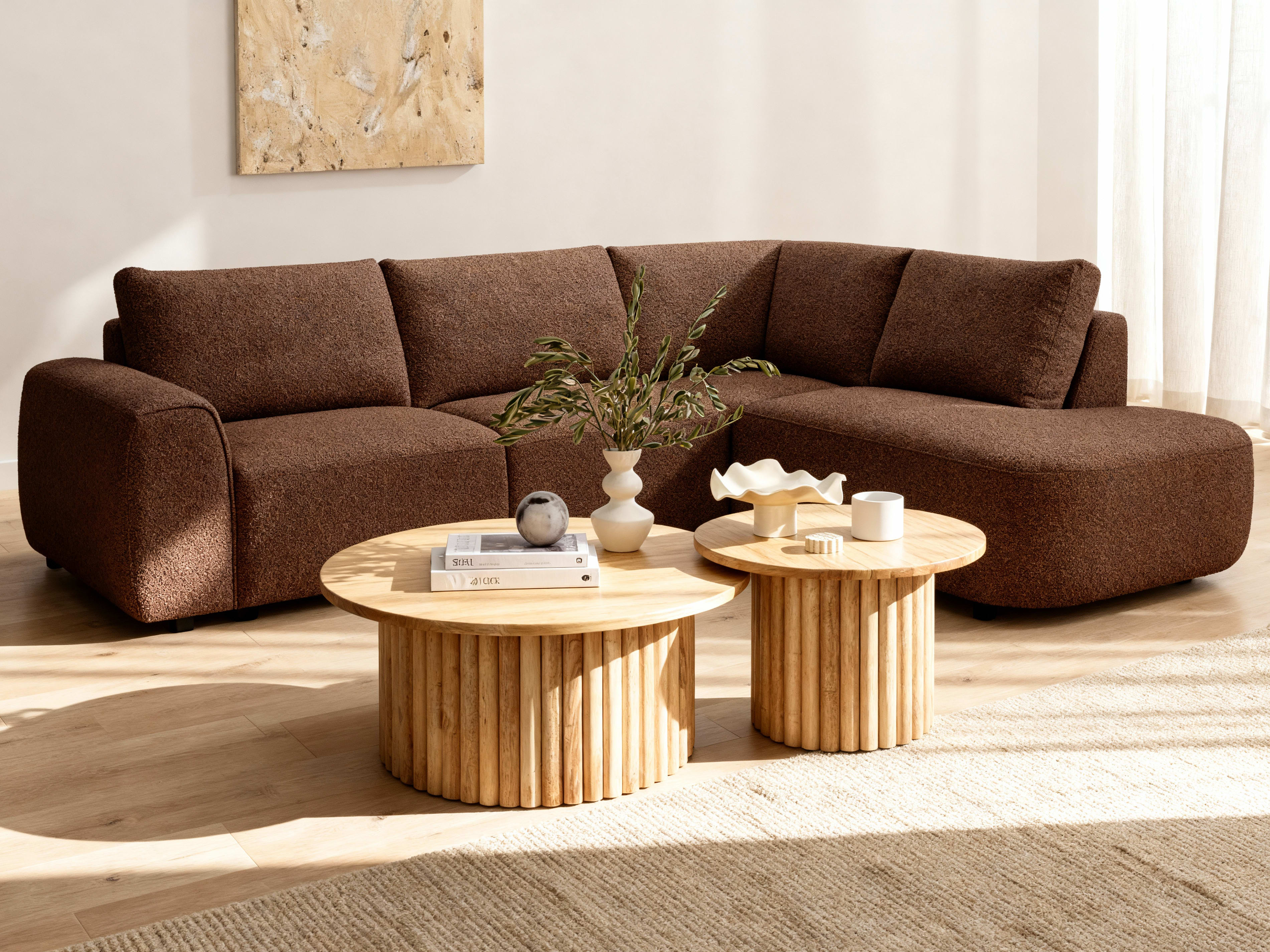 Melbourne 3PCE Living Room Package | Right Chaise | Natural