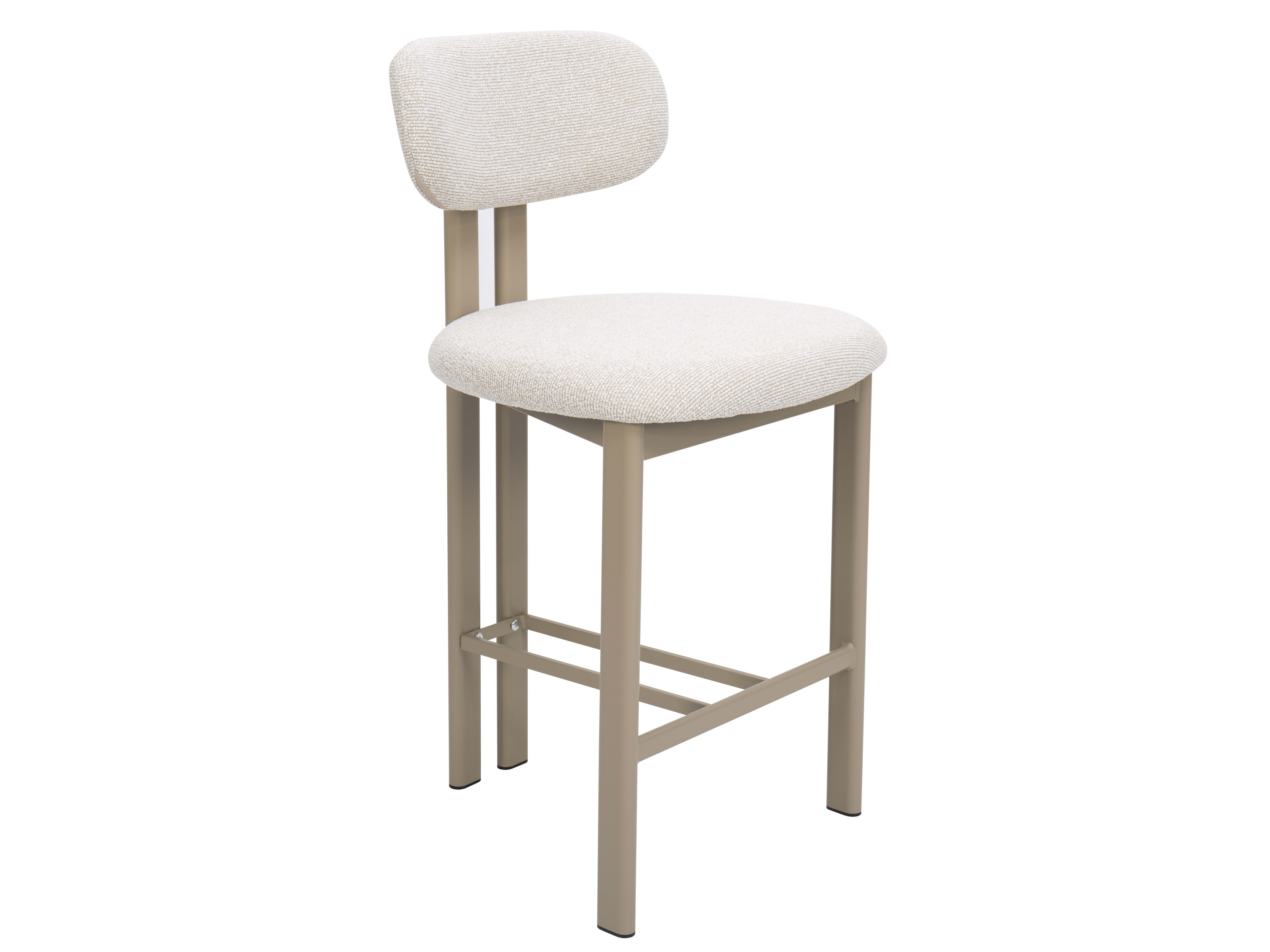 Florida Counter Stool | Taupe Frame | Beige Fabric