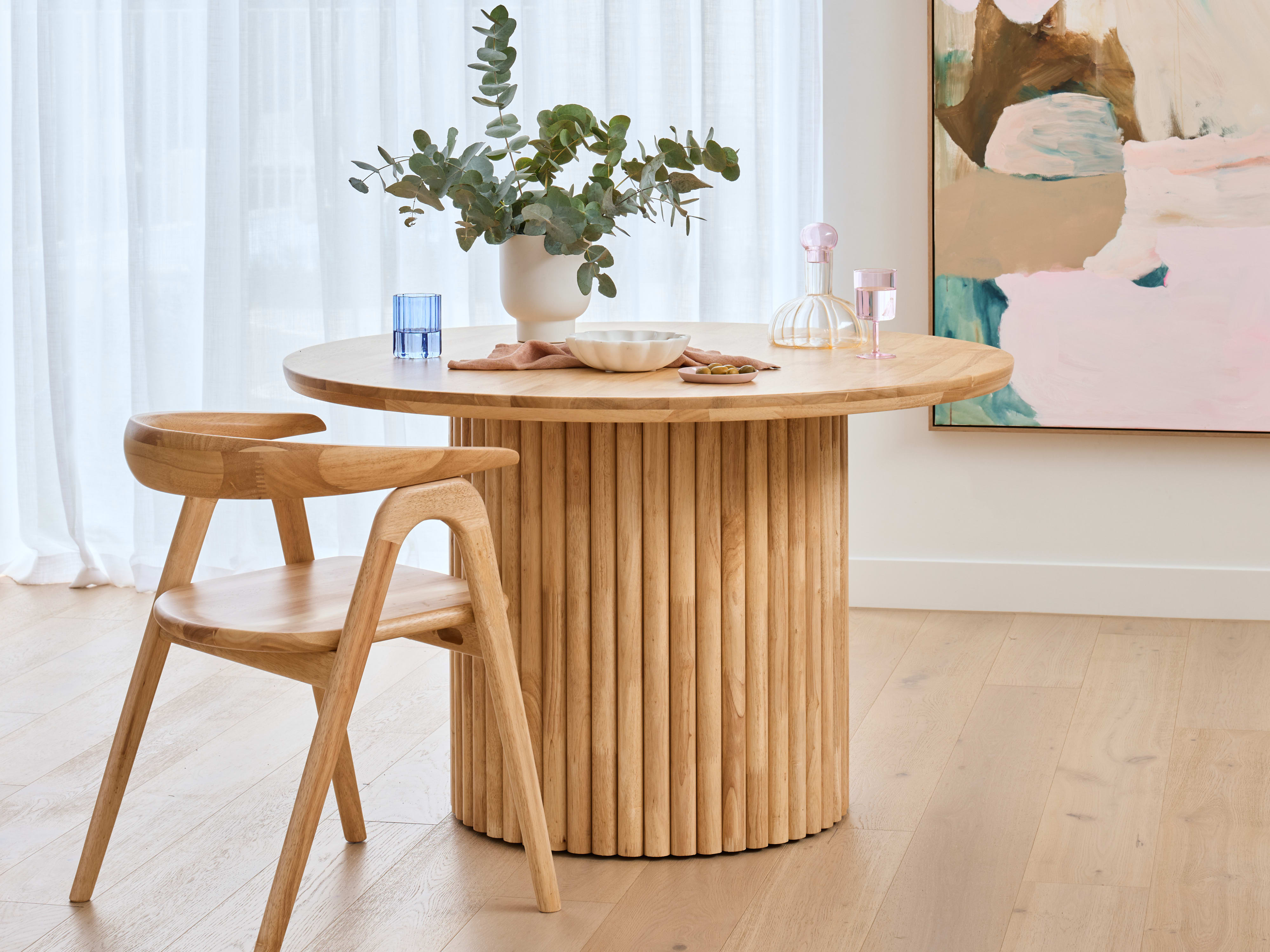 Jasper Round Dining Table | 4 Seater | Natural Hardwood