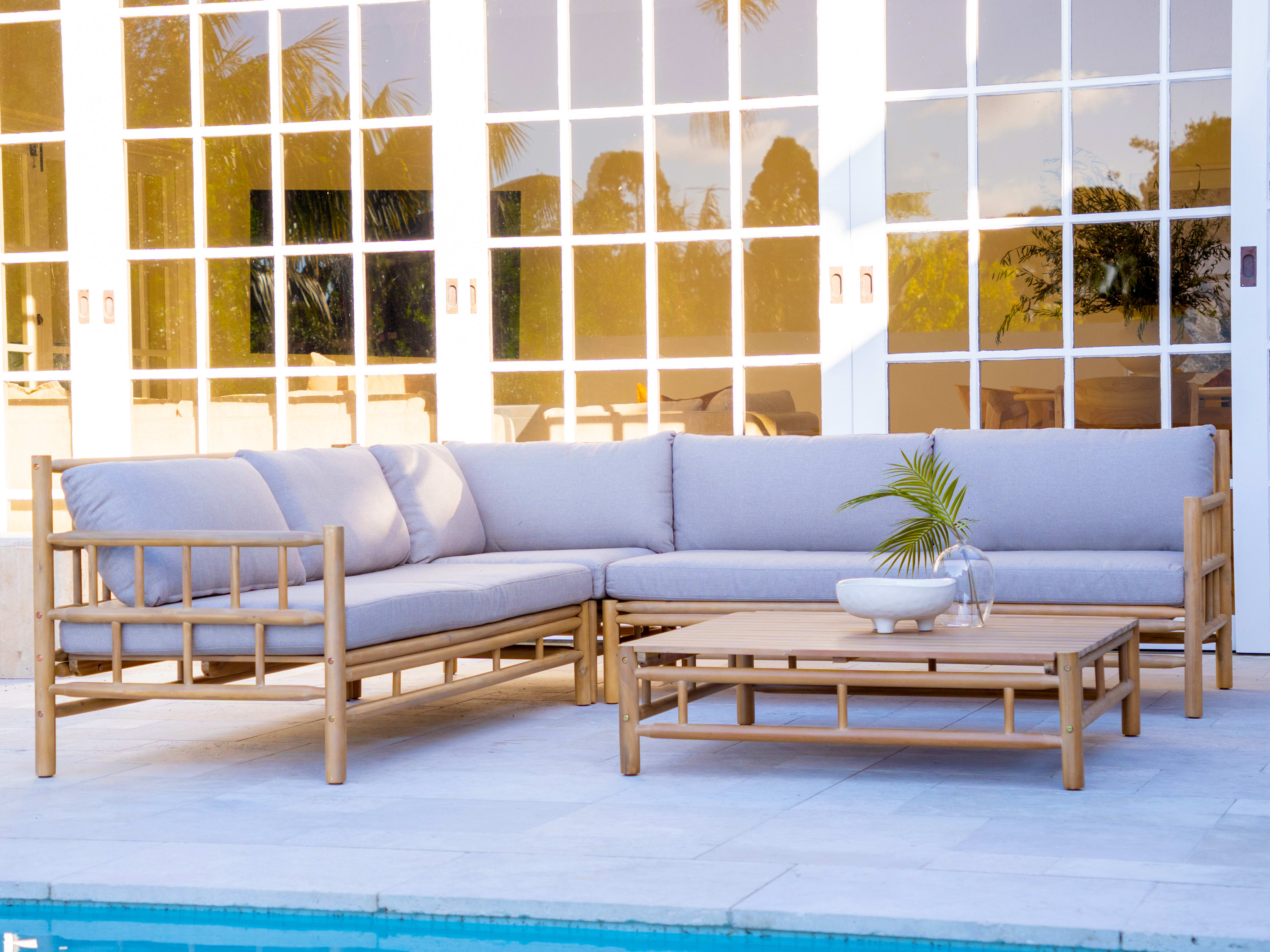 Costa Rica 4PCE Acacia Outdoor Lounge Set | Beige