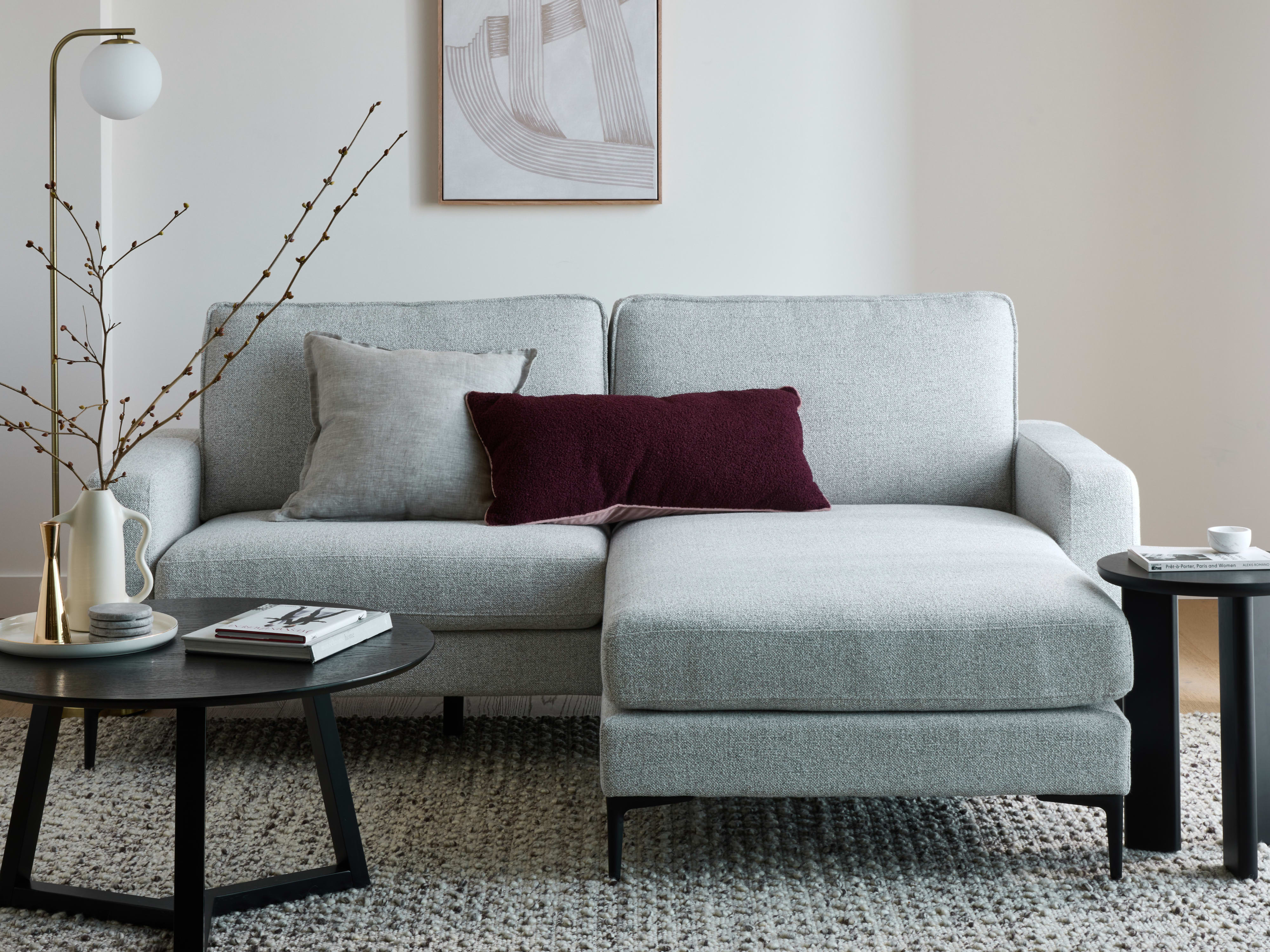 Franki Grey Sofa With Interchangeable Chaise 