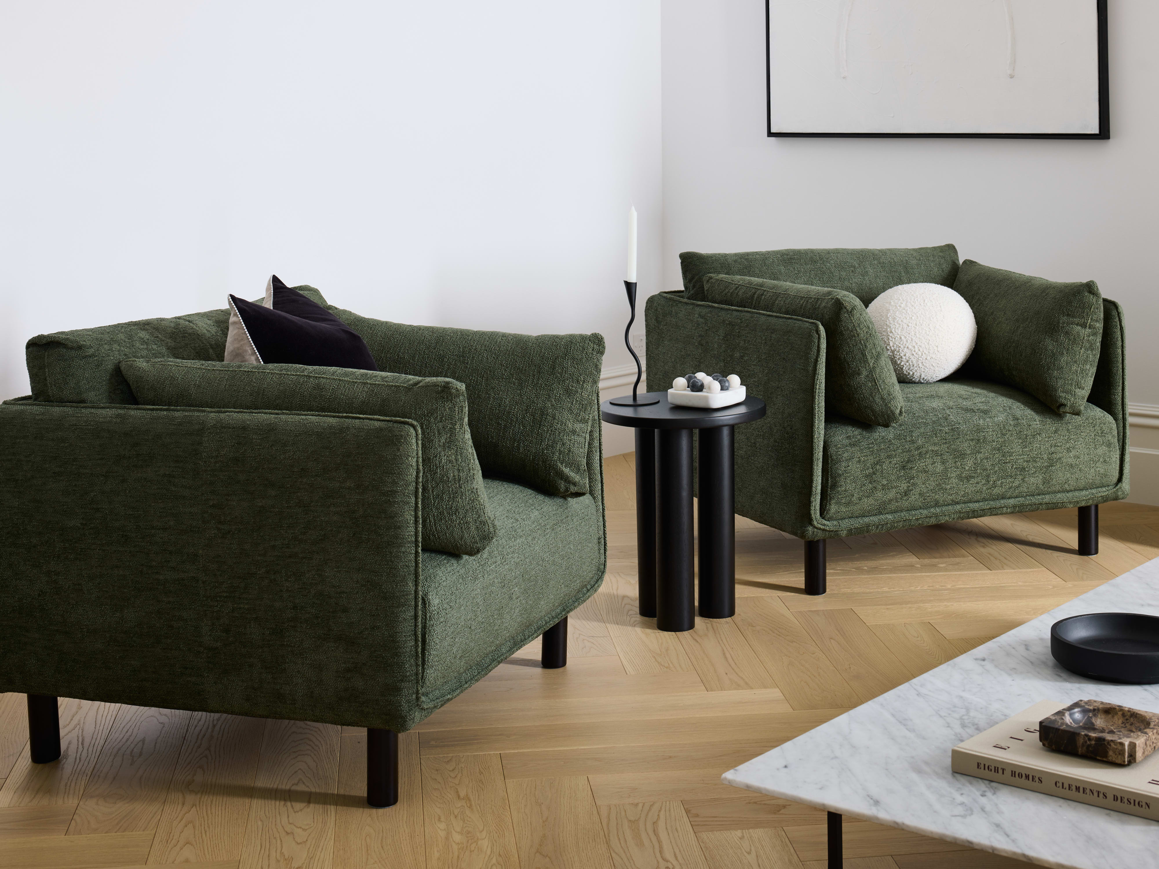 Coco 3PCE Armchair Package | Green & Black